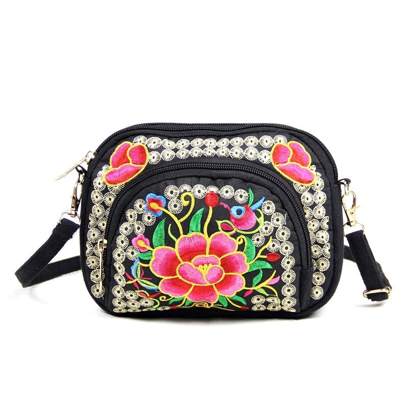 Floral Embroidered Crossbody Bag for Women