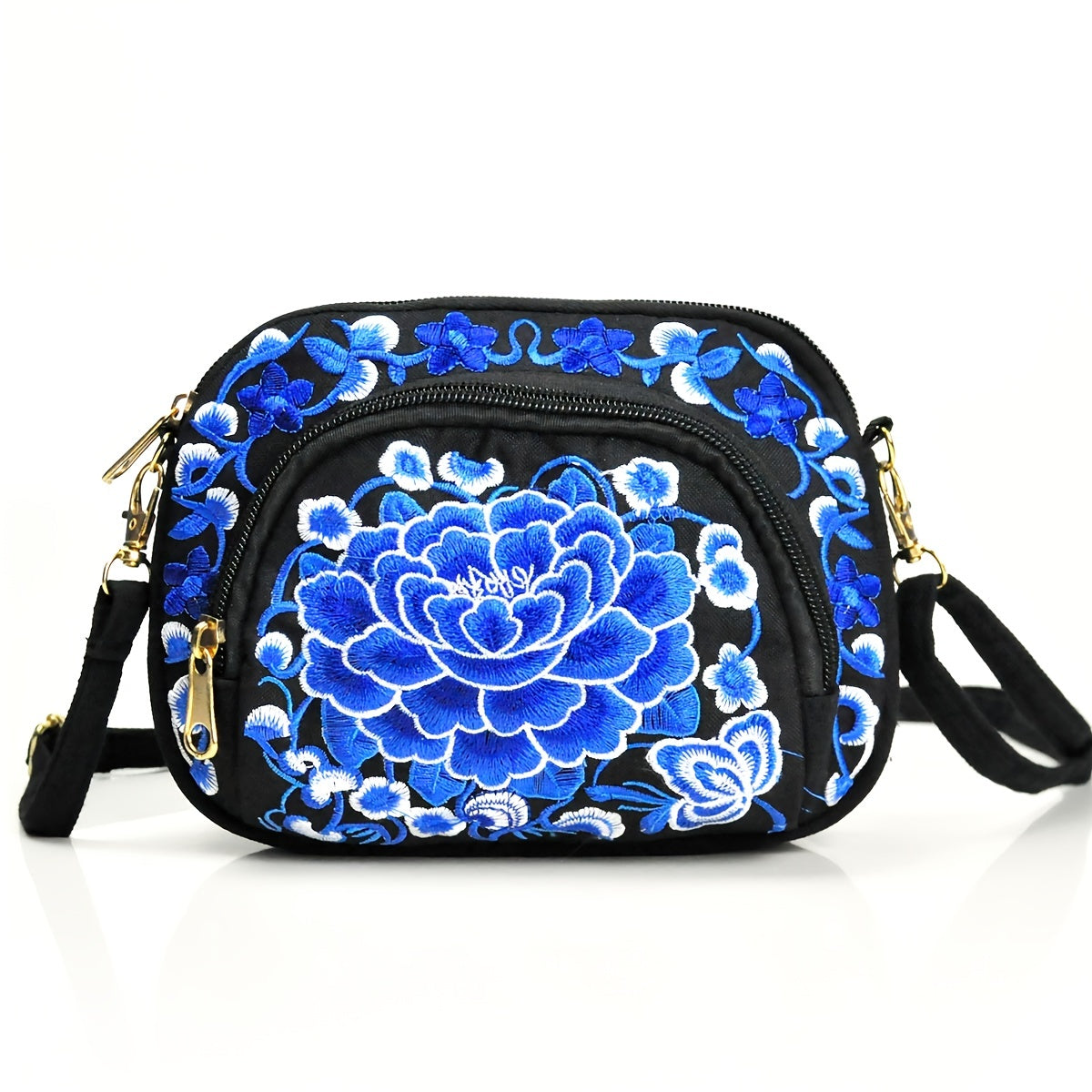 Floral Embroidered Crossbody Bag for Women