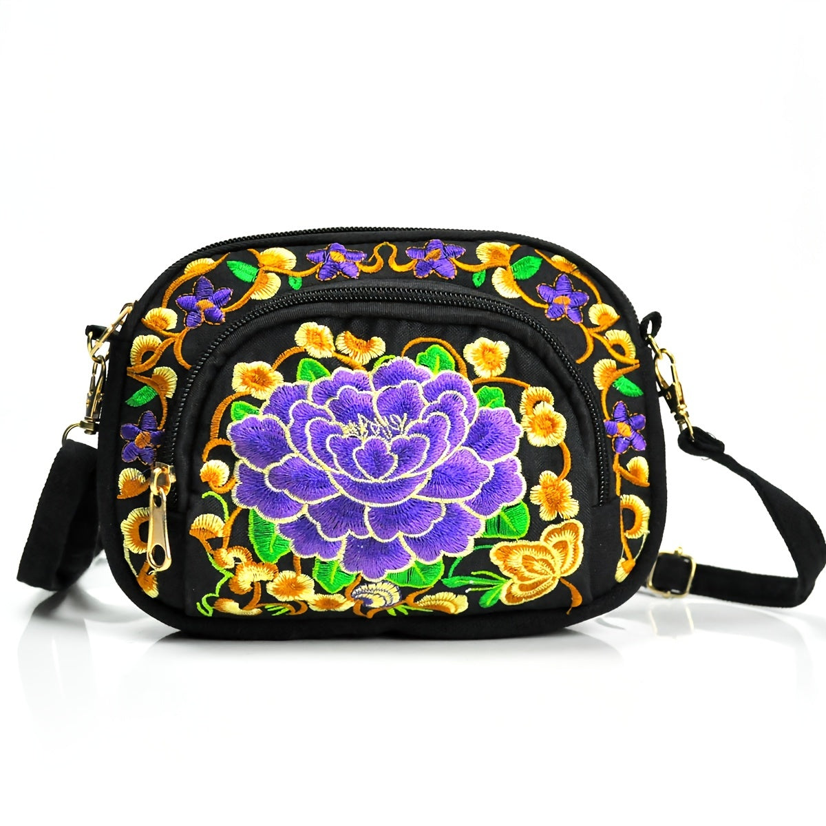 Floral Embroidered Crossbody Bag for Women