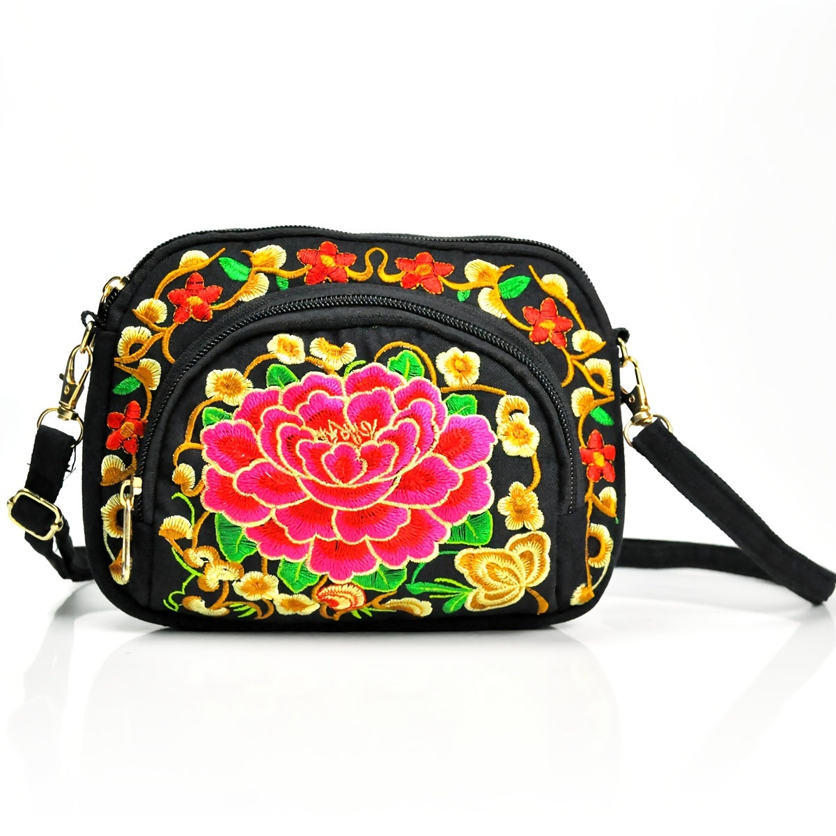 Floral Embroidered Crossbody Bag for Women