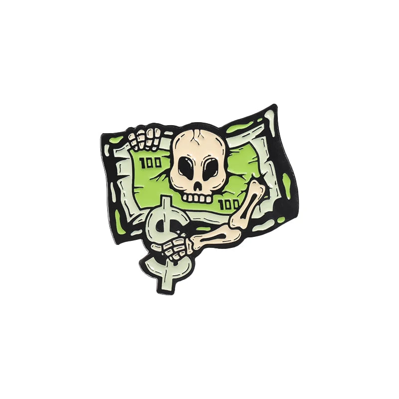 Cartoon Dollar Rich Enamel Pins