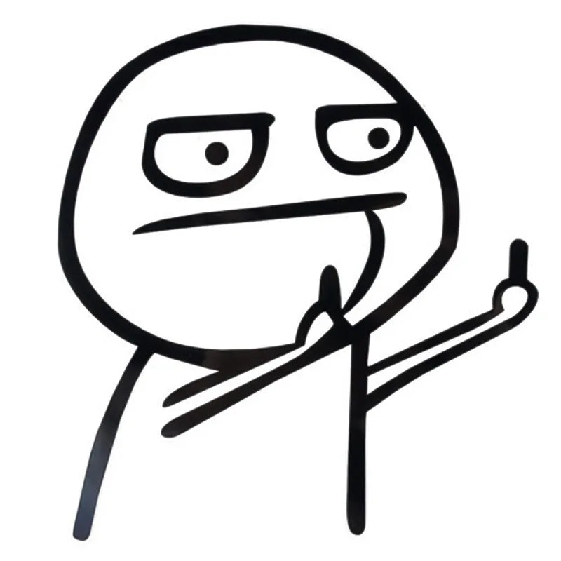 Funny Middle Finger Reflective Vinyl Car Sticker