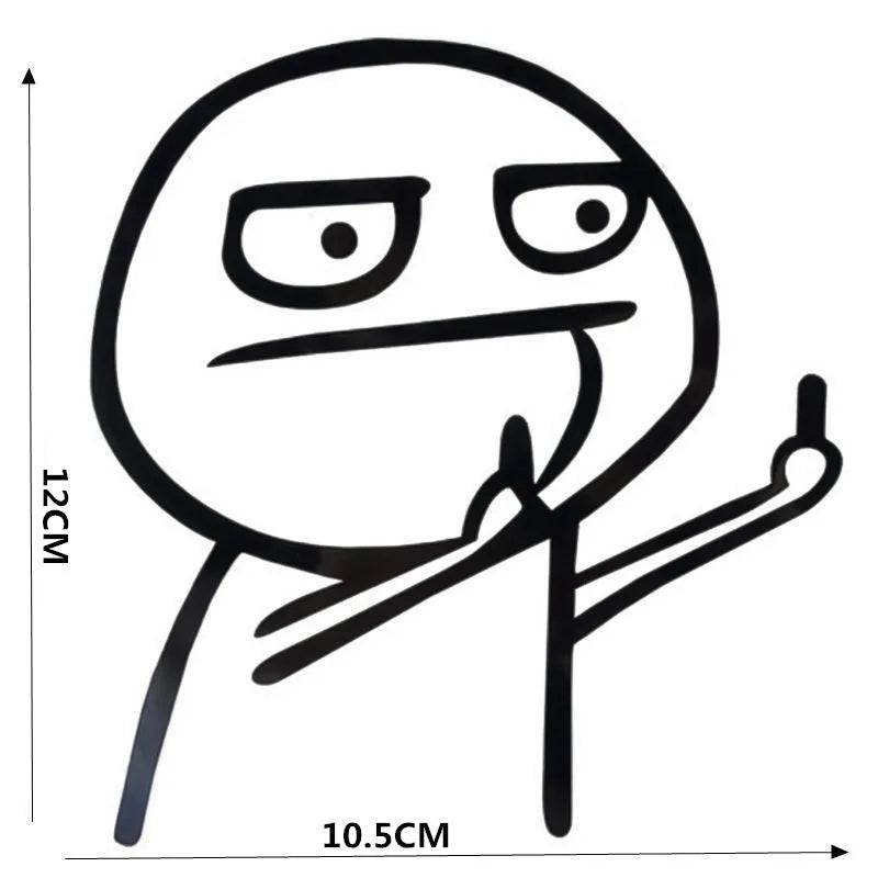 Funny Middle Finger Reflective Vinyl Car Sticker