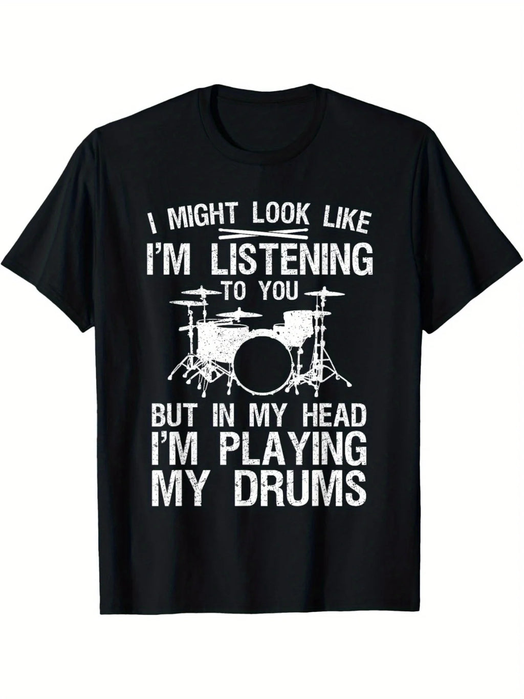 Drummer Humor Graphic Tee Funny Drum Design For Music Lover-Unisex