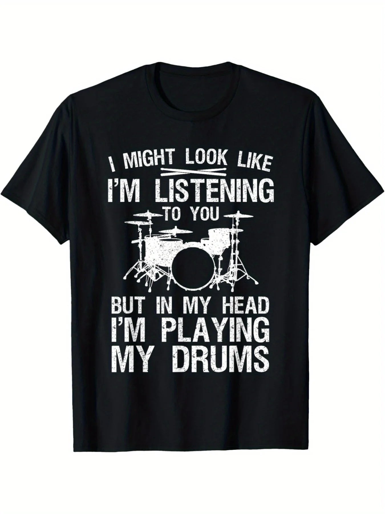Drummer Humor Graphic Tee Funny Drum Design For Music Lover-Unisex