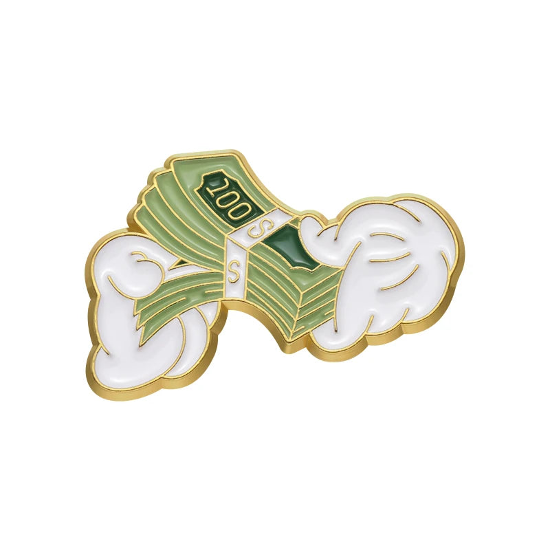 Cartoon Dollar Rich Enamel Pins